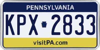 PA license plate KPX2833