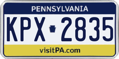 PA license plate KPX2835