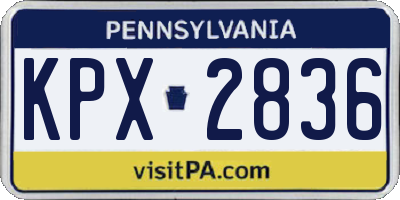 PA license plate KPX2836