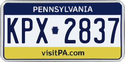 PA license plate KPX2837