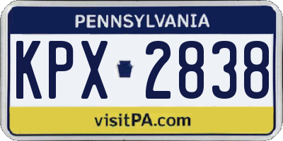 PA license plate KPX2838