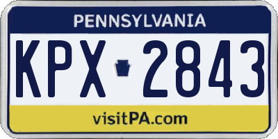 PA license plate KPX2843