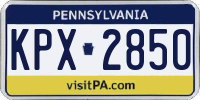 PA license plate KPX2850