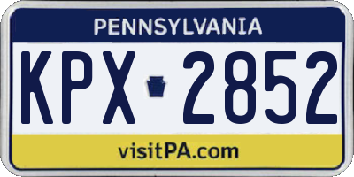 PA license plate KPX2852