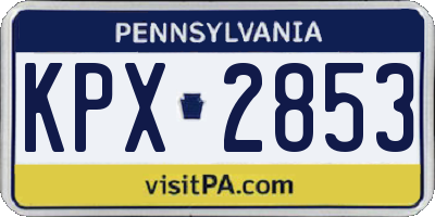 PA license plate KPX2853