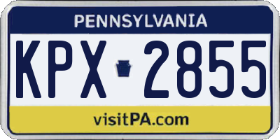 PA license plate KPX2855