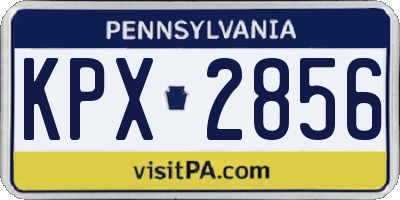 PA license plate KPX2856