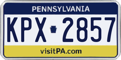 PA license plate KPX2857