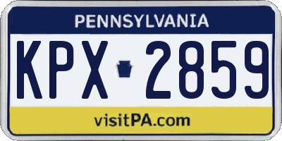 PA license plate KPX2859