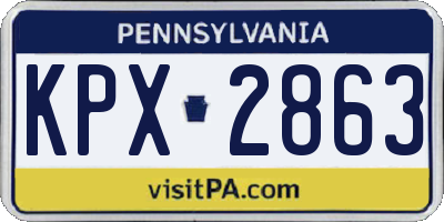 PA license plate KPX2863