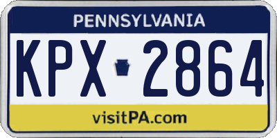 PA license plate KPX2864