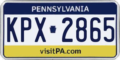 PA license plate KPX2865