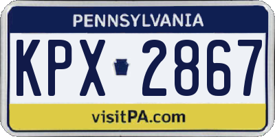 PA license plate KPX2867