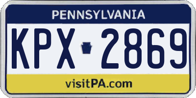PA license plate KPX2869