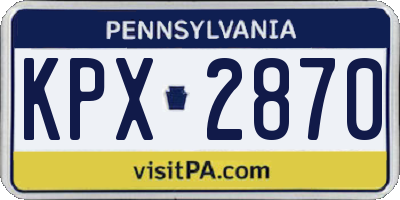 PA license plate KPX2870
