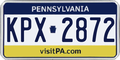PA license plate KPX2872