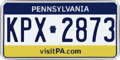 PA license plate KPX2873