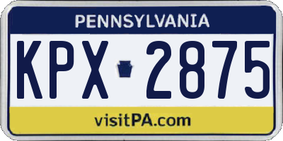 PA license plate KPX2875