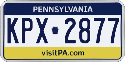 PA license plate KPX2877