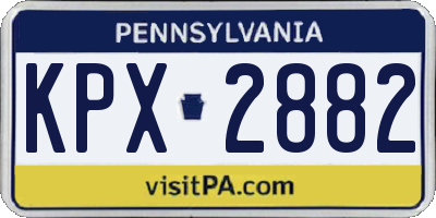 PA license plate KPX2882