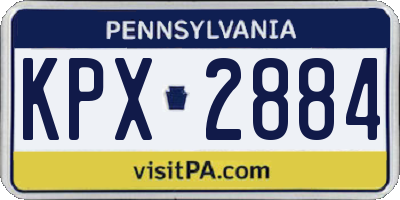 PA license plate KPX2884