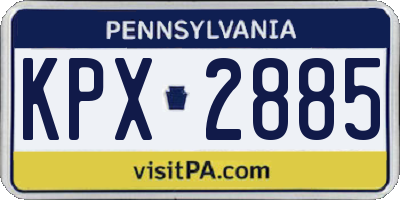 PA license plate KPX2885