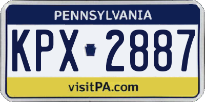 PA license plate KPX2887