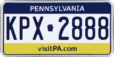 PA license plate KPX2888
