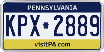 PA license plate KPX2889