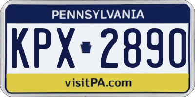 PA license plate KPX2890