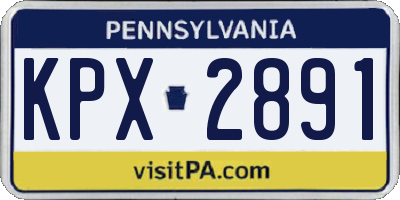 PA license plate KPX2891