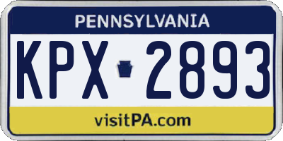 PA license plate KPX2893