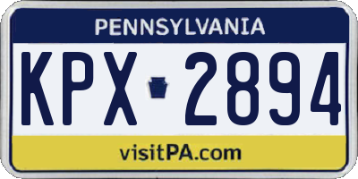 PA license plate KPX2894