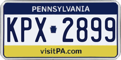 PA license plate KPX2899