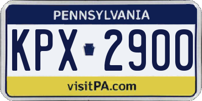 PA license plate KPX2900