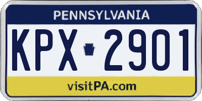 PA license plate KPX2901