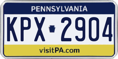 PA license plate KPX2904