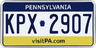 PA license plate KPX2907