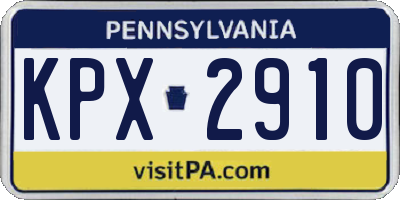 PA license plate KPX2910