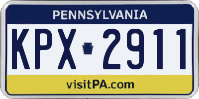 PA license plate KPX2911