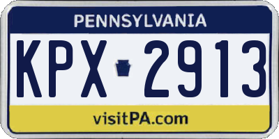 PA license plate KPX2913