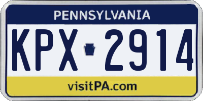 PA license plate KPX2914