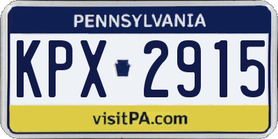 PA license plate KPX2915