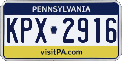 PA license plate KPX2916
