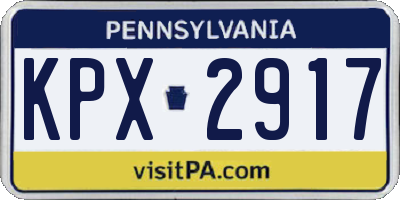 PA license plate KPX2917
