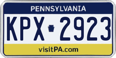 PA license plate KPX2923