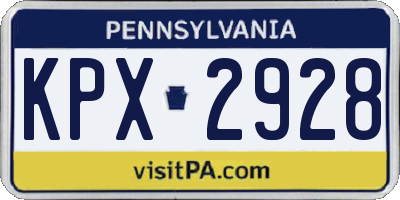 PA license plate KPX2928