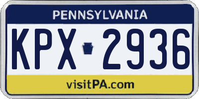 PA license plate KPX2936