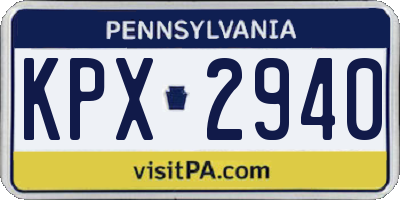 PA license plate KPX2940