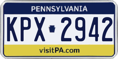 PA license plate KPX2942
